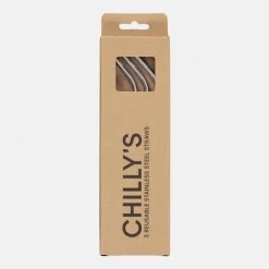 Το φθηνότερο ⭐ Θερμός Chilly's 3 Reusable Stainless Steel Straws ⭐