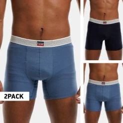 Flash Sale ✔️ Εσώρουχα Levi's Organic Label 2-Pack Ανδρικά Μποξεράκια Blue Combo 🧨