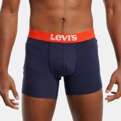 Ολοκαίνουργιο 😉 Εσώρουχα Levi's Solid Basic 2-Pack Ανδρικά Μποξεράκια ORANGE ⭐ -chilly-s Εκπτώσεις levi s men solid basic boxer 2p 3