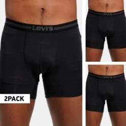Το φθηνότερο 🥰 Εσώρουχα Levi's Tencel 2-Pack Ανδρικά Μποξεράκια JET BLACK 😀