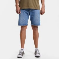 Εξοδος 🎉 Levi's Τζιν Σορτς/Βερμούδες Levis 501 Hemmed Short 9' Ανδρικό Σορτς MED INDIGO - FLAT FINISH 👏