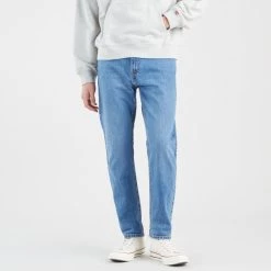 Best Pirce 👏 Jeans Levi's 502 Taper Hiball In Go Ανδρικό Τζιν Παντελόνι Light Indigo - Flat Finish ❤️