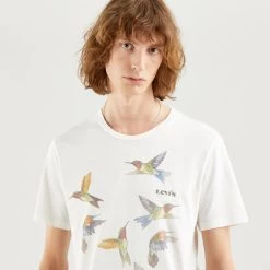 ΧΟΝΔΡΙΚΟ ΕΜΠΟΡΙΟ 🌟 T-Shirts | Μπλούζα κοντό μανίκι Levi's Graphic Ανδρικό T-Shirt NEUTRALS 🧨 -chilly-s Εκπτώσεις levis graphic crewneck tee bi bird p 2