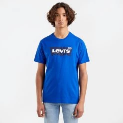 Το φθηνότερο 🛒 Levi's T-Shirts | Μπλούζα κοντό μανίκι Levis Graphic Crewneck Ανδρικό T-shirt BLUES 🎁
