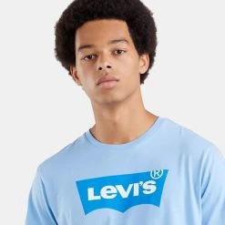 Συμφωνίες ❤️ Levi's T-Shirts | Μπλούζα κοντό μανίκι Levis Graphic Crewneck Ανδρικό T-Shirt BLUES 🎁 -chilly-s Εκπτώσεις levis graphic crewneck tee hm della robbia gr 2