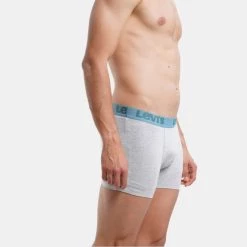 Εξοδος 👏 Levi's Εσώρουχα Levis Men Premium Boxer Brief 3-Pack Ανδρικά Μποξεράκια Light Grey Melange / Yellow 🛒 -chilly-s Εκπτώσεις levis men premium boxer brief 3p 5