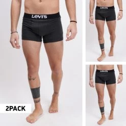 Καλύτερη πώληση 🔥 Levi's Εσώρουχα Levis Solid Basic Boxer 2-Pack Ανδρικό Μπόξερ Anthracite Melange 🥰