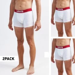 Το φθηνότερο 🔔 Εσώρουχα Levi's Solid Basic 2Pack Men's Boxers White / White 🥰