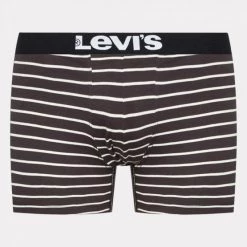 Πολύ καλή προσφορά 👍 Εσώρουχα Levi's Solid Basic 4-Pack Ανδρικά Μποξεράκια Black / White 🌟 -chilly-s Εκπτώσεις levis men solid basic boxer vintg stripe 4p eco 5