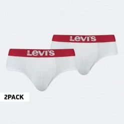 Φτηνός 👍 Εσώρουχα Levi's Solid Basic 2-Pack Ανδρικά Briefs White / White 🧨