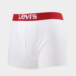 Κουπόνι 🎁 Εσώρουχα Levi's Solid Basic 2-Pack Ανδρικά Μποξεράκια White / White 🤩 -chilly-s Εκπτώσεις levis men solid basic trunk 2p 10