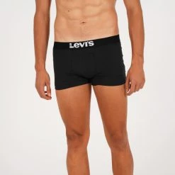 Καλύτερη πώληση 👍 Εσώρουχα Levi's Solid Basic 2-Pack Ανδρικά Μποξεράκια JET BLACK 🛒 -chilly-s Εκπτώσεις levis men solid basic trunk 2p 2