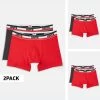 Φτηνός 🔥 Εσώρουχα Levi's Men's Logo 2 Pack Boxers Red / Black ⌛ -chilly-s Εκπτώσεις levis men sprtswr logo boxer brief 2p 12