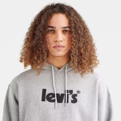 Κουπόνι 🥰 Levi's Μπλούζες με Κουκούλα Levi’s Ανδρική Μπλούζα με Κουκούλα GREYS 🧨 -chilly-s Εκπτώσεις levis relaxed graphic po poster hood 2