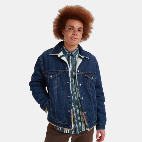 Η καλύτερη συμφωνία 🎉 Levi's Ζακέτες Levis Sherpa Trucker Ανδρική Ζακέτα MED INDIGO - WORN IN 🛒 5 Η καλύτερη συμφωνία 🎉 Levi's Ζακέτες Levis Sherpa Trucker Ανδρική Ζακέτα MED INDIGO - WORN IN 🛒 - Image 3