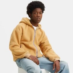 Προϋπολογισμός 🛒 Levi's Ζακέτες Levis Sherpa Ανδρική Ζακέτα NEUTRALS 🥰 -chilly-s Εκπτώσεις levis sherpa full zip hoodie iced co 2