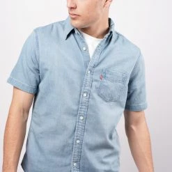 Προϋπολογισμός 🥰 Levi's Κοντομάνικα Πουκάμισα Levis Classic Ανδρικό Πουκάμισο BLUES 😍 -chilly-s Εκπτώσεις levis ss classic 1 pkt standrd red c 3