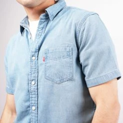 Προϋπολογισμός 🥰 Levi's Κοντομάνικα Πουκάμισα Levis Classic Ανδρικό Πουκάμισο BLUES 😍 -chilly-s Εκπτώσεις levis ss classic 1 pkt standrd red c 4