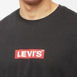 Πολύ καλή προσφορά 🛒 T-Shirts | Μπλούζα κοντό μανίκι Levi's Relaxed Fit Ανδρικό T-Shirt BLACKS 🧨 -chilly-s Εκπτώσεις levis ss relaxed fit tee boxtab caviar grap 2