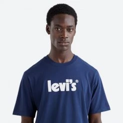 Νέος 🤩 Levi's T-Shirts | Μπλούζα κοντό μανίκι Levis Poster Logo Ανδρικό T-shirt BLUES 💯 -chilly-s Εκπτώσεις levis ss relaxed fit tee poster logo 2