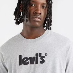 Η καλύτερη συμφωνία ❤️ Levi's T-Shirts | Μπλούζα κοντό μανίκι Levis Poster Logo Ανδρικό T-shirt GREYS 👍 -chilly-s Εκπτώσεις levis ss relaxed fit tee poster logo 5