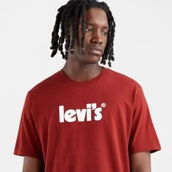 Ολοκαίνουργιο ❤️ Levi's T-Shirts | Μπλούζα κοντό μανίκι Levis Poster Logo Ανδρικό T-shirt REDS ⭐ -chilly-s Εκπτώσεις levis ss relaxed fit tee poster logo fired br 2